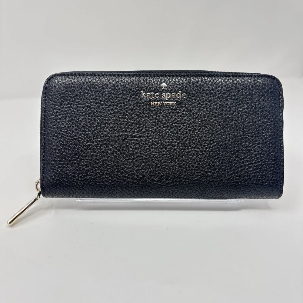 Kate Spade Lena Large Continental Wallet Leather Zip Around Black KN775 NWT $239